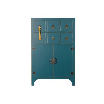 DKD Home Decor Komoda DKD Home Decor Blue Golden Fir MDF Wood Oriental 63 x 27 x 101 cm 63 x 27 x 100 cm