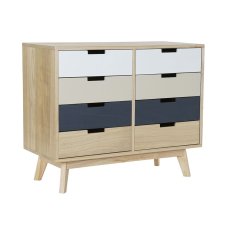 DKD Home Decor Komoda DKD Home Decor 79 x 35 x 65 cm Scandi Beige Bela Temno siva MDF Les