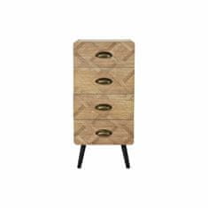 DKD Home Decor Komoda DKD Home Decor Natural Black Metal MDF (37 x 30 x 80 cm)