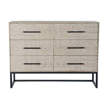 DKD Home Decor Komoda DKD Home Decor Jedla naravna črna kovinska MDF (107 x 35 x 80 cm)