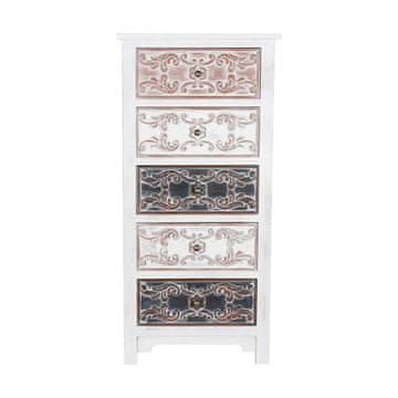 DKD Home Decor Komoda DKD Home Decor Rjava MDF Bela Temno rjava Arabska (60 x 40 x 131 cm)
