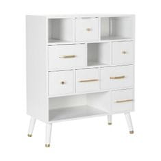 DKD Home Decor Komoda DKD Home Decor Natural Metal White Cream Melamin (76 x 34 x 94 cm)