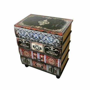 DKD Home Decor Komoda DKD Home Decor Wood Book Vintage PU (40 x 30 x 56 cm)