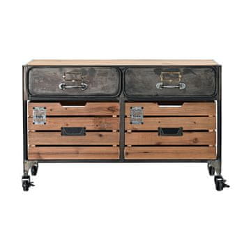 DKD Home Decor Komoda DKD Home Decor Črna Naravna kovina Jedla Vintage 30 x 40 cm 87 x 36 x 54 cm