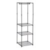 Garderobna omara črno siva železo plastika 43,5 x 160 x 50 cm