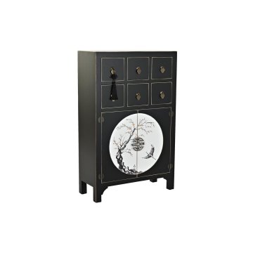 DKD Home Decor Komoda DKD Home Decor Črna zlata jelka MDF les Oriental 63 x 28 x 101 cm