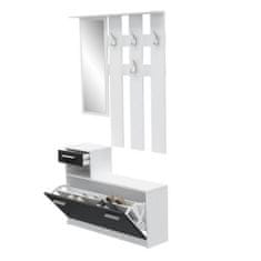BigBuy Predsobna miza s predali Peili White Matte back Sodobna kovina (97,5 x 25 x 180 cm)