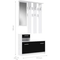 BigBuy Predsobna miza s predali Peili White Matte back Sodobna kovina (97,5 x 25 x 180 cm)