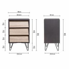 BigBuy Komoda Tokio Metal ( 40 x 30 x 60 cm)