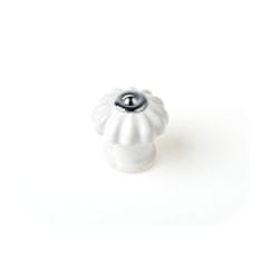 BigBuy Kljuka za vrata Rei e524 Kovinski porcelan okrogle oblike bela 4 enote (Ø 28 x 27 mm)