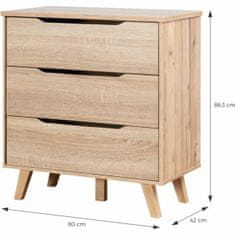BigBuy Komoda Vankka Wood Brown Oak (45 x 42 x 64 cm)