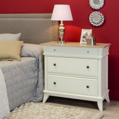 BigBuy Komoda NICOLA 84 x 42 x 80 cm Naravna kremasta Romantic