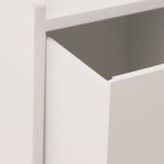 BigBuy Komoda 80 x 40 x 130 cm Zrcalo Naravni les Bela