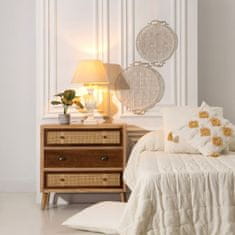 BigBuy Komoda SASHA 75 x 30 x 75 cm Naravni les Krem ratan