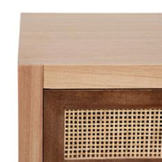 BigBuy Komoda SASHA 75 x 30 x 75 cm Naravni les Krem ratan