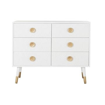 BigBuy Komoda DKD Home Decor 100 x 42 x 84 cm jelka zlata bela mandala indijanec MDF les