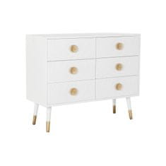 BigBuy Komoda DKD Home Decor 100 x 42 x 84 cm jelka zlata bela mandala indijanec MDF les