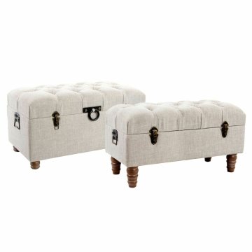 BigBuy Klop DKD Home Decor Beige Wood Brown (81 x 42 x 43 cm)