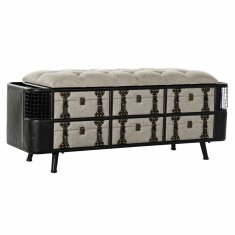 BigBuy Klop DKD Home Decor 120 x 40 x 50 cm Črna bež kovina Poliuretan