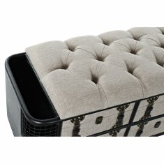 BigBuy Klop DKD Home Decor 120 x 40 x 50 cm Črna bež kovina Poliuretan
