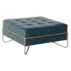 BigBuy Klop DKD Home Decor Pena Modra Zlata Kovina Poliester Žamet MDF Les (80 x 80 x 42 cm)