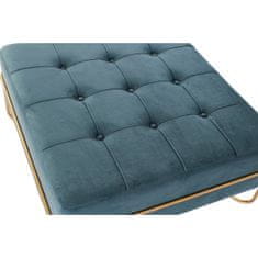 BigBuy Klop DKD Home Decor Pena Modra Zlata Kovina Poliester Žamet MDF Les (80 x 80 x 42 cm)