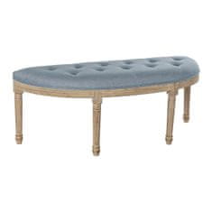 BigBuy Klop DKD Home Decor Naravna modra Poliester žamet Gumijasti les (125 x 43 x 48 cm)