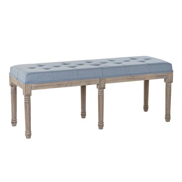 BigBuy Klop DKD Home Decor Modra Poliester Linen Gumijasti les (122 x 41 x 48 cm)