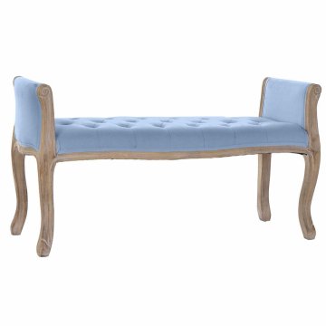 BigBuy Klop DKD Home Decor Modra rjava lanena guma les (109 x 39 x 60 cm)
