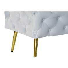 BigBuy Klop DKD Home Decor Golden Metal Polyester Velvet Sky blue (120 x 45 x 40 cm)