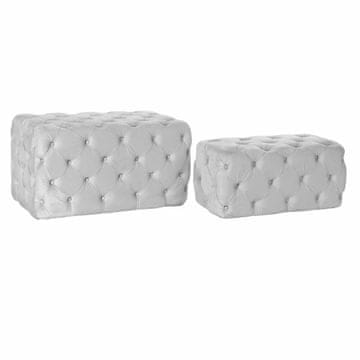 BigBuy Klop DKD Home Decor Grey Polyester Velvet MDF Wood (88 x 53 x 48 cm)