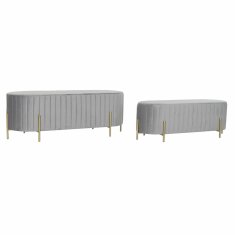 BigBuy Klop DKD Home Decor Grey Golden Metal 123 x 50 x 45 cm