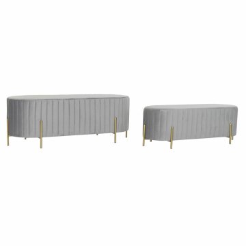 BigBuy Klop DKD Home Decor Grey Golden Metal 123 x 50 x 45 cm