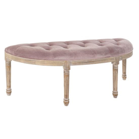 BigBuy Klop DKD Home Decor Naravno roza poliester žamet gumijasti les (125 x 43 x 48 cm)