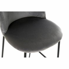 BigBuy Stolček DKD Home Decor Črna temno siva kovina 42 x 50 x 102 cm