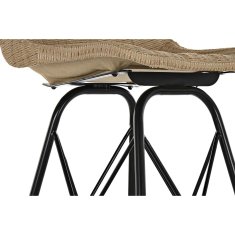 BigBuy Stolček DKD Home Decor Črna naravna kovina 47 x 56 x 106 cm