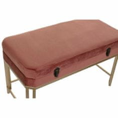 BigBuy Sedežna klop DKD Home Decor Pink Golden Metal Velvet (80 x 40 x 47 cm)
