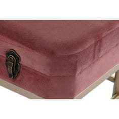 BigBuy Sedežna klop DKD Home Decor Pink Golden Metal Velvet (80 x 40 x 47 cm)