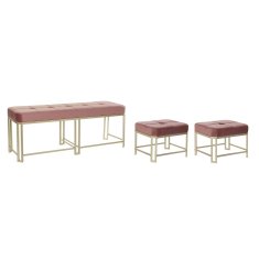 BigBuy Klop DKD Home Decor Roza kovinski žamet (120 x 40 x 46 cm)