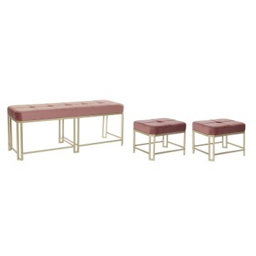 BigBuy Klop DKD Home Decor Roza kovinski žamet (120 x 40 x 46 cm)