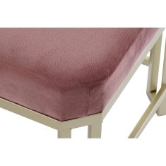 BigBuy Klop DKD Home Decor Roza kovinski žamet (120 x 40 x 46 cm)