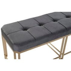 BigBuy Klop DKD Home Decor Grey Metal Velvet (120 x 40 x 47 cm)