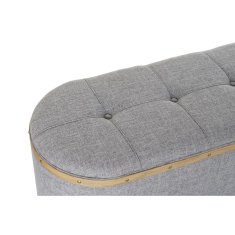 BigBuy Klop DKD Home Decor Grey Wood Polyester (120 x 45 x 43 cm)