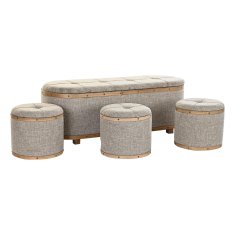 BigBuy Klop DKD Home Decor Beige Natural Wood Metal Plastic 30 x 40 cm 120 x 44 x 43 cm