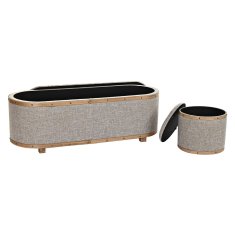BigBuy Klop DKD Home Decor Beige Natural Wood Metal Plastic 30 x 40 cm 120 x 44 x 43 cm