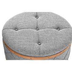 BigBuy Klop DKD Home Decor Naravni les Poliester Svetlo siva (80 x 80 x 43 cm)
