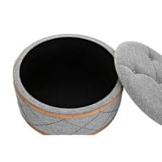 BigBuy Klop DKD Home Decor Naravni les Poliester Svetlo siva (80 x 80 x 43 cm)