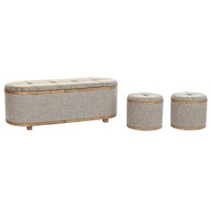 BigBuy Klop DKD Home Decor Beige Natural Wood Metal Plastic 30 x 40 cm 120 x 44 x 43 cm