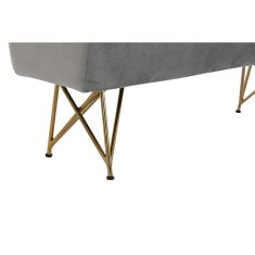 BigBuy Klop DKD Home Decor 90 x 31 x 47 cm Siva zlata kovina