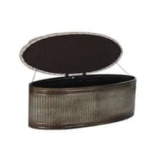BigBuy Klop DKD Home Decor Bež Kovina Poliester Temno rjava (121 x 44 x 47,5 cm)